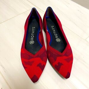 Rothys red camouflage points. Size 8.5. Great condition!